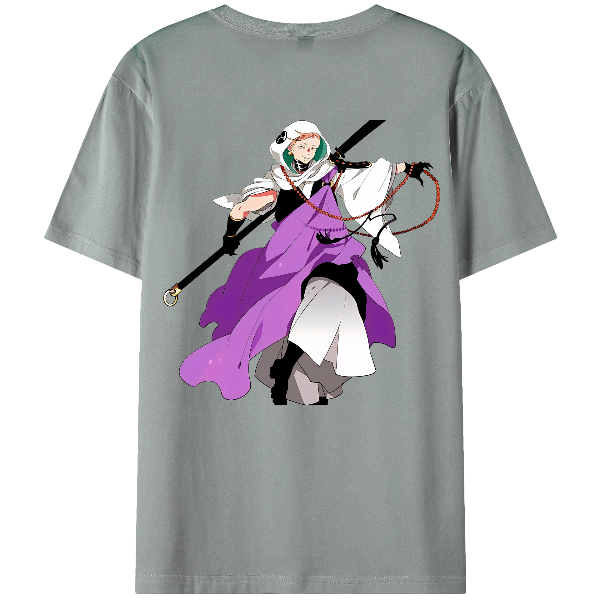 （画像用） 刀剣乱舞 Touken Ranbu 綿100％ メンズ半袖Tシャツ（バックプリント） 通気性